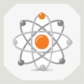 Stylized Atom Icon for Science and Technology Royalty Free Stock Photo