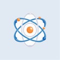 Stylized Atom Icon for Science and Technology Royalty Free Stock Photo