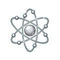 Stylized Atom Model Illustration on a Clean White Background Royalty Free Stock Photo
