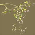 Stylized background with spring branch