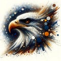 A stylized bald eagle portrait scene illustration - AI generated image Royalty Free Stock Photo