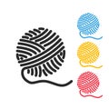 Stylized ball of thread. icon in flat style