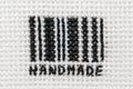 Stylized barcode, embroidered