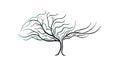 Stylized Bare Tree with Wavy Roots Vector, vector design Generative AI Royalty Free Stock Photo