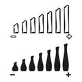 Stylized bars icon. Jagged level indicators. Signal strength Vector. Abstract growth illustration Royalty Free Stock Photo
