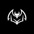 Stylized bat logo in sharp geometric design with pointed wings and abstract face Royalty Free Stock Photo