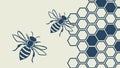 Stylized Bees on Honeycomb: Elegant Nature Pattern, vector design Generative AI Royalty Free Stock Photo