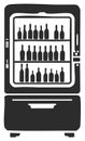 Stylized Beverage Vending Machine with Multiple Bottles on Shelves Grunge Icon Royalty Free Stock Photo