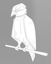 Stylized bird illustration, casual style, silhouette concept art