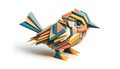 A stylized bird model composed of geometric shapes in variou Royalty Free Stock Photo