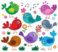 Stylized birds theme set 1 Royalty Free Stock Photo