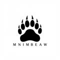 Stylized black bear paw print logo with five clawed toes and a larger central pad. Below Royalty Free Stock Photo