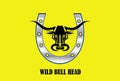 Stylized Black Bull Head & Metallic Horseshoe
