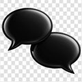 Stylized Black Chat Bubbles With Smooth Rounded Corners Isolated On A Transparent Background Royalty Free Stock Photo