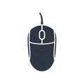 Stylized black computer mouse illustration with a simple, minimalistic design. It features two Royalty Free Stock Photo
