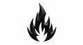 Stylized black flame icon with angular, sharp-edged shapes forming flames pointing Royalty Free Stock Photo