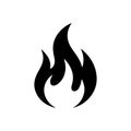 Black stylized flame on a white background fire symbol Royalty Free Stock Photo