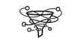 Stylized Black Funnel With Swirling Lines And Circles Representing Data Flow process filtering Royalty Free Stock Photo