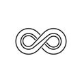 A stylized black infinity symbol on a white background. The design features a double-li Royalty Free Stock Photo