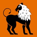 Stylized black lions. Lion silhouette. Vector illustration isol