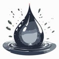Stylized Black Oil Drop Splash Illustration Royalty Free Stock Photo