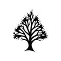 Abstract Spiky Tree Silhouette Icon Royalty Free Stock Photo