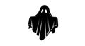 Stylized black silhouette of a ghost with flowing drapery and two eye holes, set a Royalty Free Stock Photo
