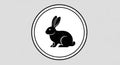 Stylized black silhouette of a rabbit Royalty Free Stock Photo