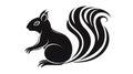 Stylized black silhouette of a squirrel Royalty Free Stock Photo