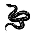 Stylized Black Snake Silhouette with White Swirls Royalty Free Stock Photo