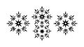 Stylized Black Snowflake Cluster Graphics, vector design Generative AI Royalty Free Stock Photo