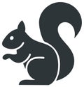 Stylized black squirrel silhouette with a bushy tail and pointed ears Royalty Free Stock Photo