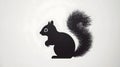 Stylized black squirrel silhouette with fur detail. Royalty Free Stock Photo