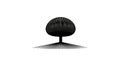 Stylized Black Tree Icon with Radial Lines on White Background Royalty Free Stock Photo
