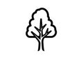 Stylized black tree icon with a solid outline on a white background Royalty Free Stock Photo