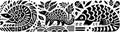 Stylized Black and White Animal Illustration with Intricate Patterns Royalty Free Stock Photo