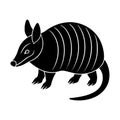 Stylized Black and White Armadillo Illustration Royalty Free Stock Photo