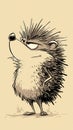Quirky Cartoon Hedgehog Royalty Free Stock Photo