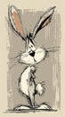 Quirky Cartoon Rabbit Royalty Free Stock Photo