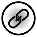 Black and White Link Chain Icon within a Circle on White Background symbol connection Royalty Free Stock Photo
