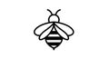 Black and white minimalist bee icon design with clean lines Royalty Free Stock Photo