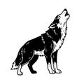 Stylized Wolf Howling Illustration Royalty Free Stock Photo