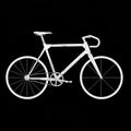Stylized black and white illustration of a road bicycle. The design features angular, Royalty Free Stock Photo