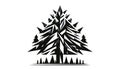 Stylized black and white illustration of a tree, featuring fragmen Royalty Free Stock Photo