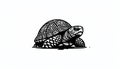 Stylized black and white illustration of a turtle, featuring intrica Royalty Free Stock Photo