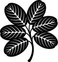 Stylized Black and White Leaf Pattern Vector Graphic Royalty Free Stock Photo