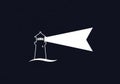 Stylized black and white lighthouse graphic on a dark background. The lighthouse Royalty Free Stock Photo