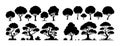 stylized black and white tree silhouettes for nature vector Royalty Free Stock Photo