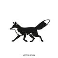 Simplistic and minimalistic emphasizing the fox s recognizable and Royalty Free Stock Photo