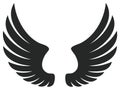 Stylized Black Wings Graphic Design Symbol Royalty Free Stock Photo
